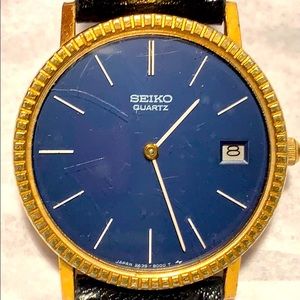 Seiko vintage gold plated st. Steel date watch